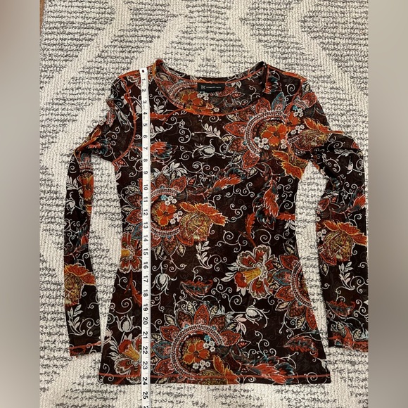 INC International Concepts Floral Long SLeeve 90’s 2000’s Y2k Top Blouse - Picture 7 of 8
